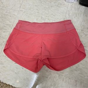 Lululemon Pink Speed Up Shorts 2.5”